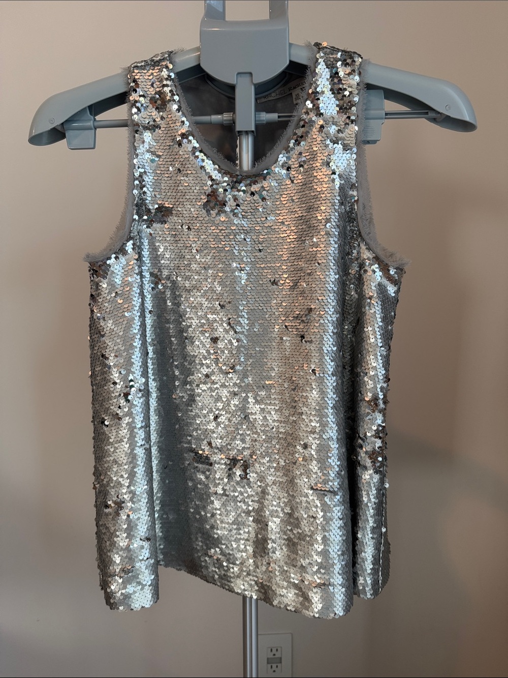 RACHEL Rachel Roy Silver Sequin Top